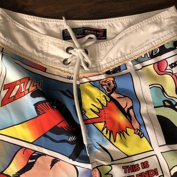 RRD Board Shorts Radical Style Comic Rare Men's 30 Roberto Ricci Designs Surf - Picture 7 of 9